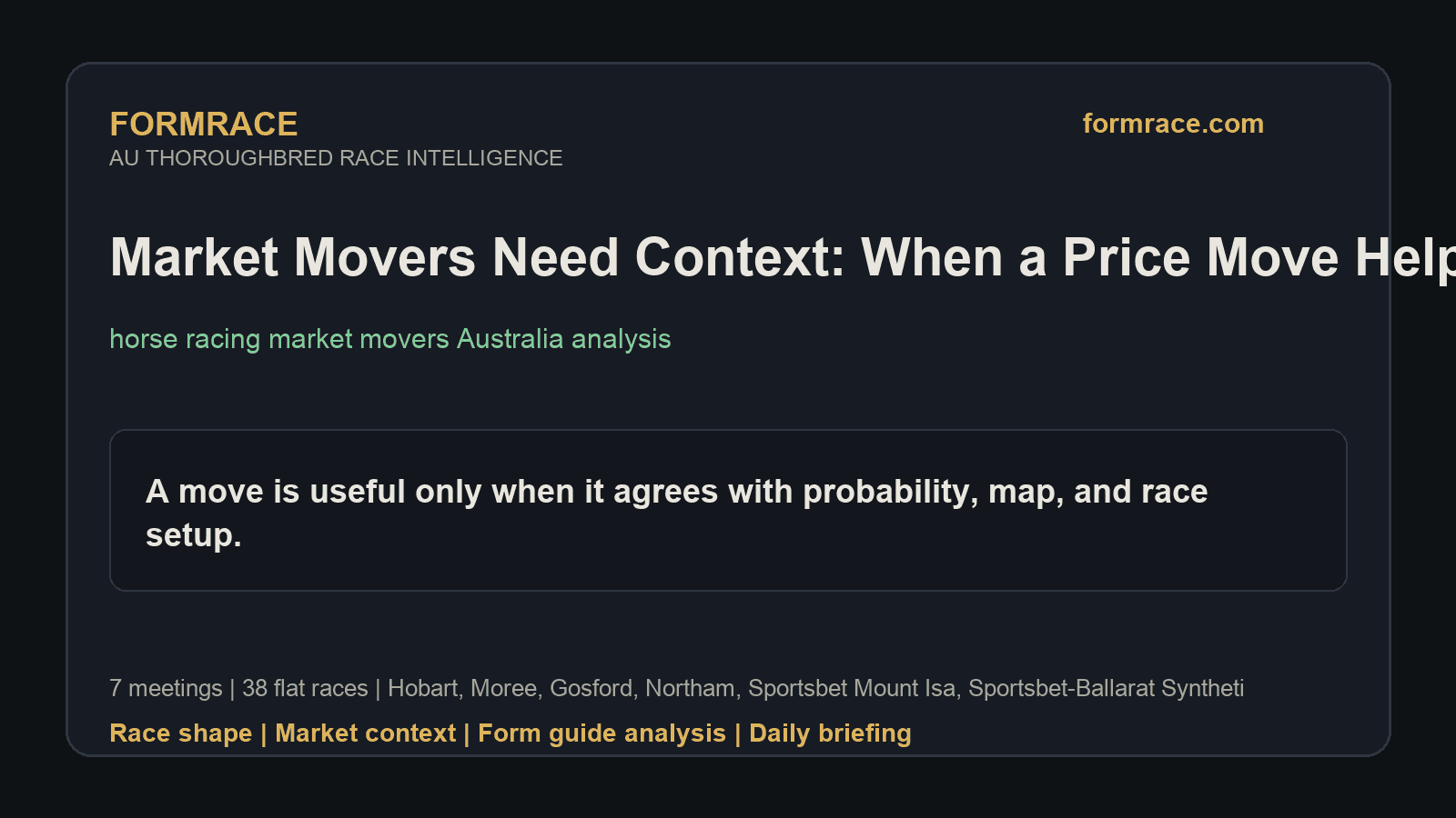 Market Movers Need Context: When a Price Move Helps and When It Misleads: Hobart, Moree Notes for 2026-08-06