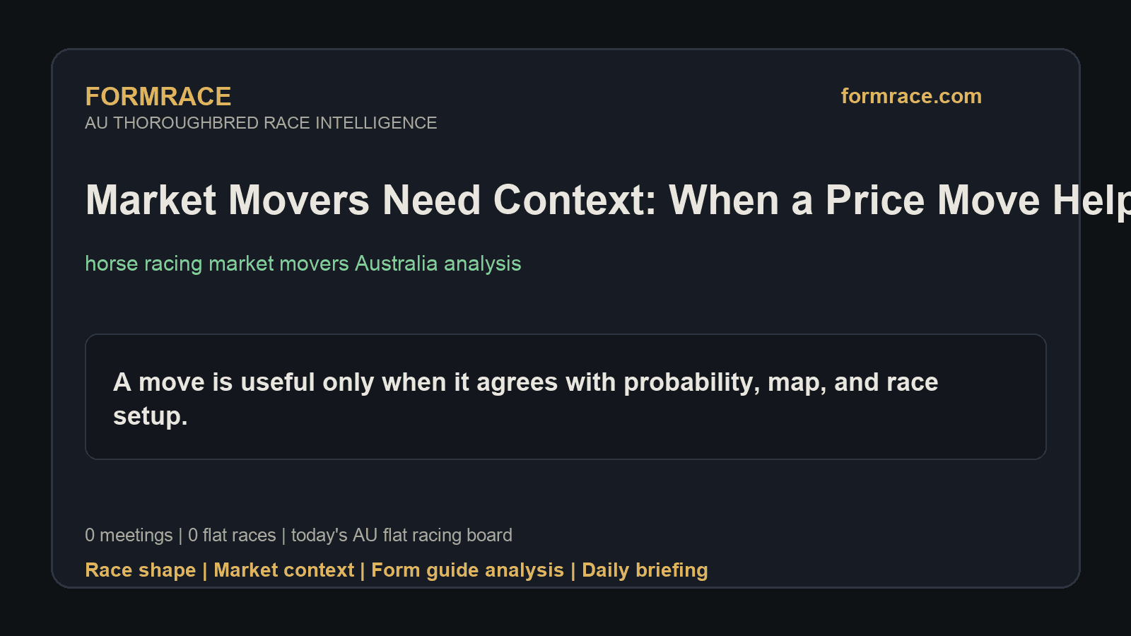 Market Movers Need Context: When a Price Move Helps and When It Misleads: Today Notes for 2026-08-31